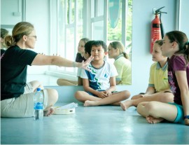 Children from Grand Baie demonstrate the cleverly designed drama curriculum - Mauritius